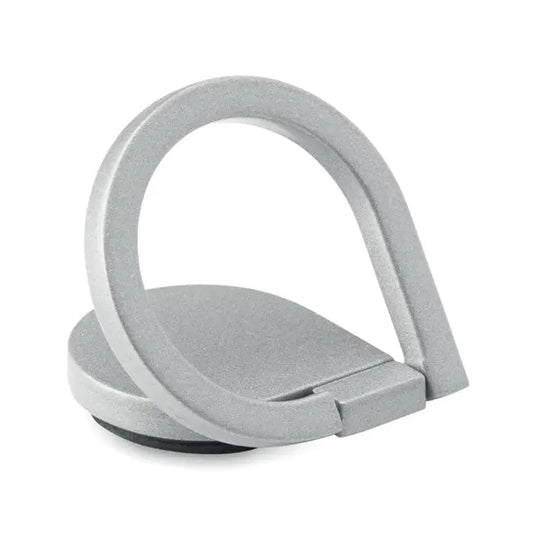 Suport telefon suport inel stand metalic argintiu cu design minimalist si inel circular pentru sustinerea dispozitivelor