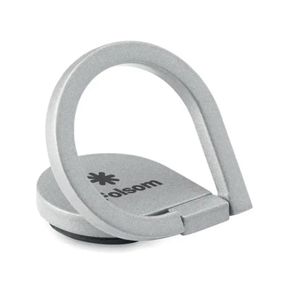 Suport telefon suport inel din metal argintiu cu design minimalist si logo olsom gravat pe baza