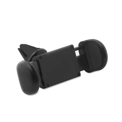Suport telefon masina din plastic negru cu clema centrala si capete rotunjite pentru aerisire auto