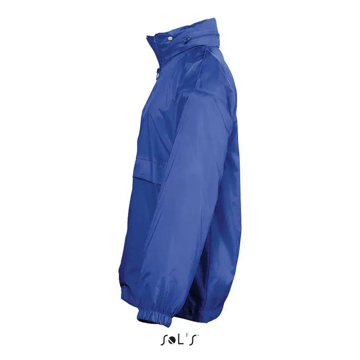 Jachetă impermeabilă royal albastru surf kids windbreaker 210g cu guler înalt și manșete elastice
