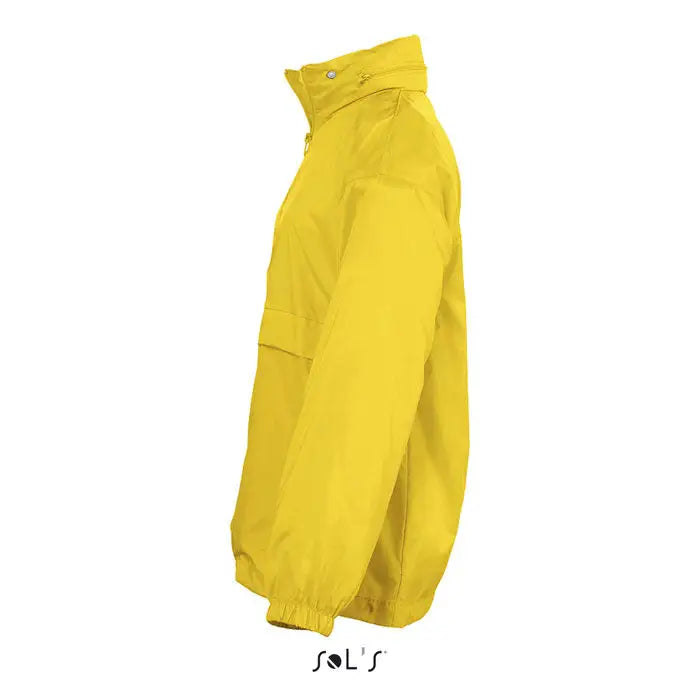 Jachetă surf kids windbreaker 210g galbenă deschisă din nylon ușor cu guler înalt și manșete elastice