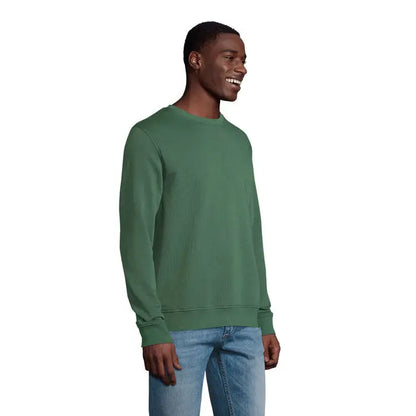 Bluza unisex verde măsliniu din bumbac cu mâneci lungi și guler rotund SWEAT COMET 280