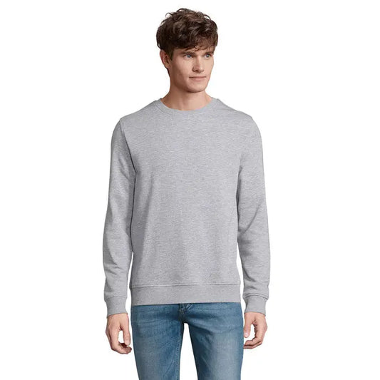 Un sweatshirt unisex heather gri sweat comet 280 cu manșete și tiv striate din material moale