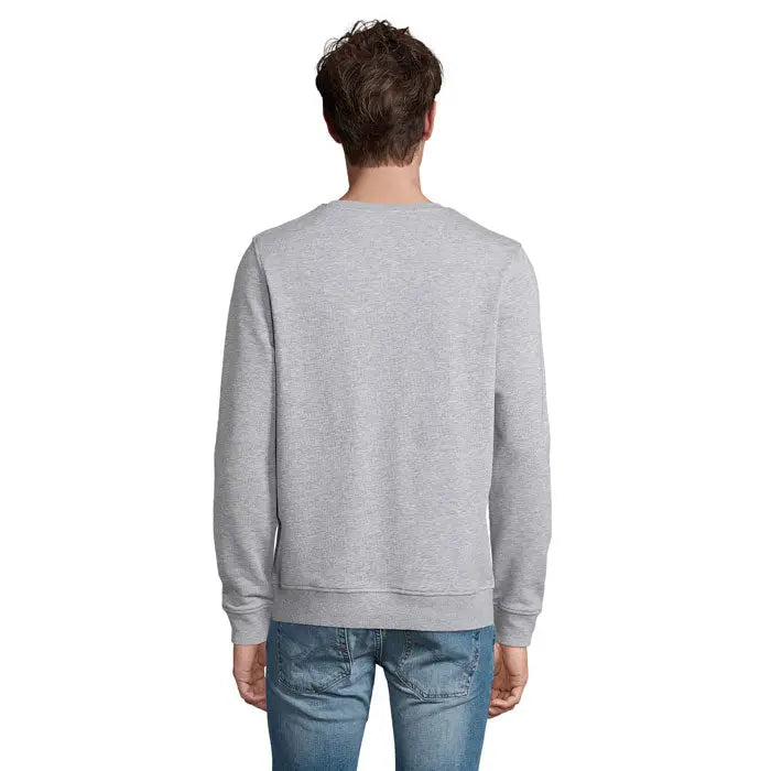 Heather gri sweatshirt unisex comet 280 cu mâneci și tiv cu riburi, confortabil și casual