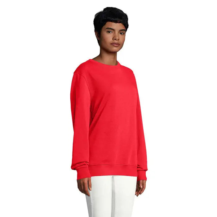 Hanorac unisex sweat comet 280 roșu vibrant cu mâneci lungi, guler rotund și croială moale casual