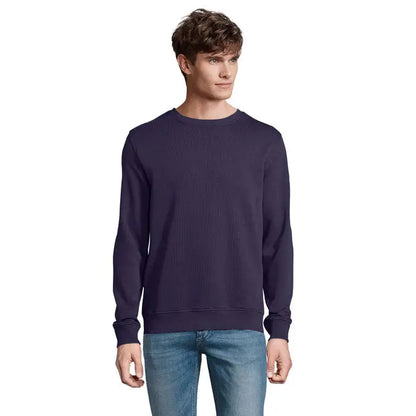 Bluză unisex bleumarin cu guler rotund din tricot cu model reiat sweat comet unisex 280