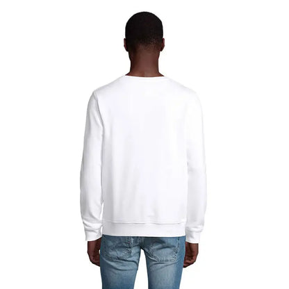 Sweat comet unisex 280 alb cu guler rotund maneci lungi si mansete ribbed din bumbac moale