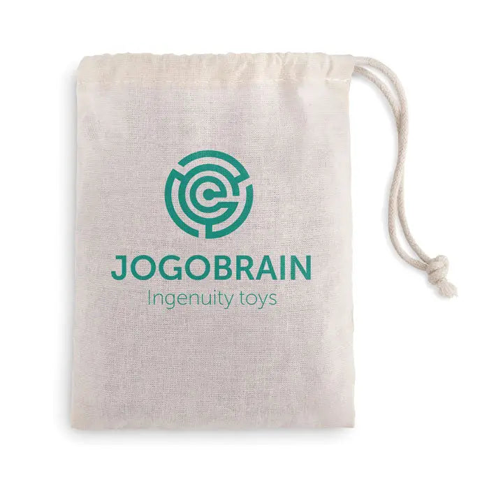 Beige sacoșă cu șnur din in cu logo teal jogobran și text ingenuity toys pentru jucării teaser de stea
