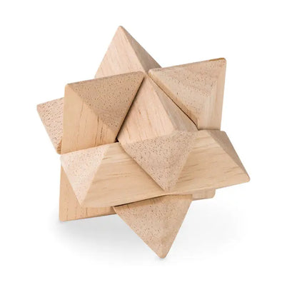 Puzzle în formă de stea din lemn deschis la culoare teaser de stea pentru dezvoltarea copiilor