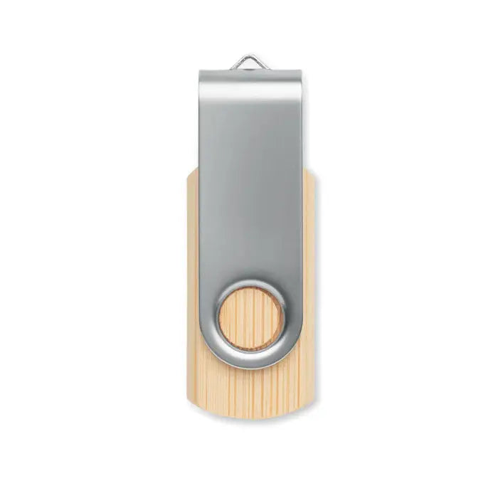 Techmate bambus usb 16gb usb flash drive argintiu si lemn deschis cu design minimalist si elegant