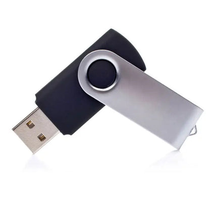 Techmate usb flash de 16 gb negru si argintiu cu finisaj metalic si capac rotativ