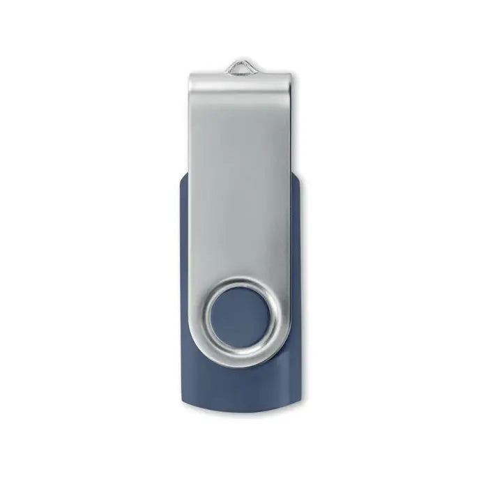 Techmate usb flash de 16 gb rotativ argintiu si albastru inchis cu finisaj metalic elegant