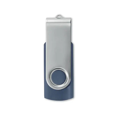Techmate usb flash de 16 gb rotativ argintiu si albastru inchis cu finisaj metalic elegant