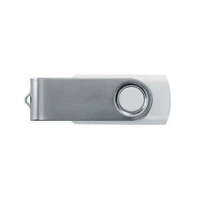 Techmate usb flash de 16 gb argintiu si alb cu finisaj metalic rotativ