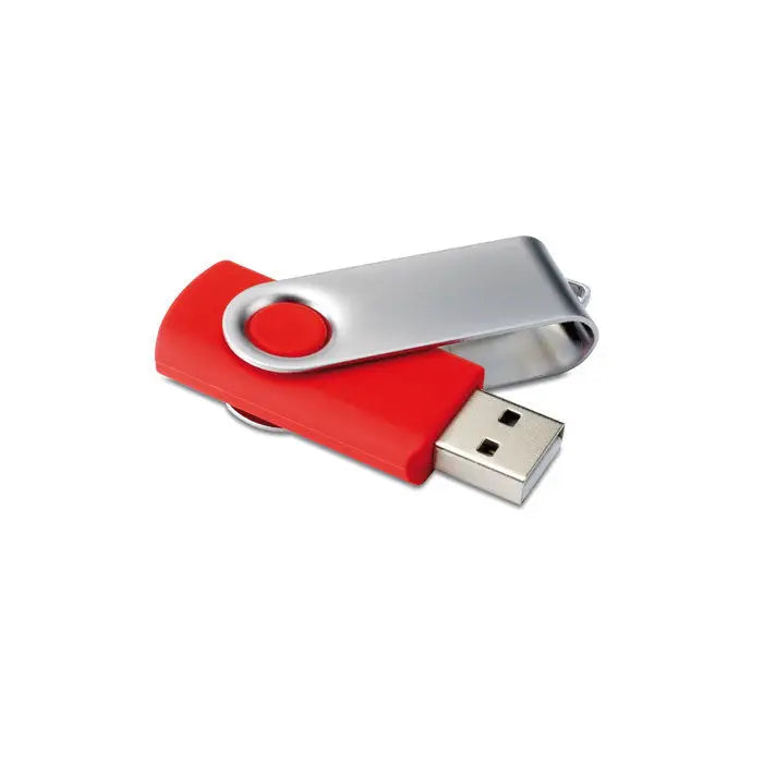 Techmate usb flash de 4 gb roșu și argintiu cu design modern și corp rotativ pentru stocare portabilă eficientă