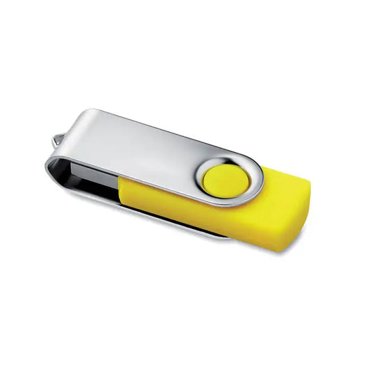 Techmate usb flash de 4 gb galben si argintiu cu finisaj lucios si rotire pivotanta