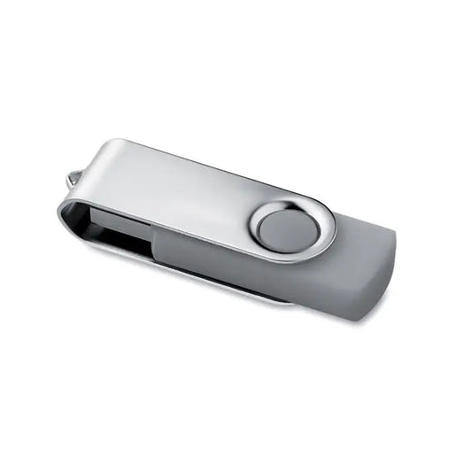 Techmate usb flash de 8 gb cu finisaj metalic argintiu si gri rotativ
