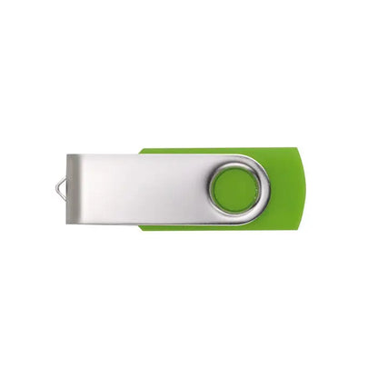 Techmate usb flash de 8 gb verde si argintiu cu design rotativ si accent metalic pentru stocare rapida