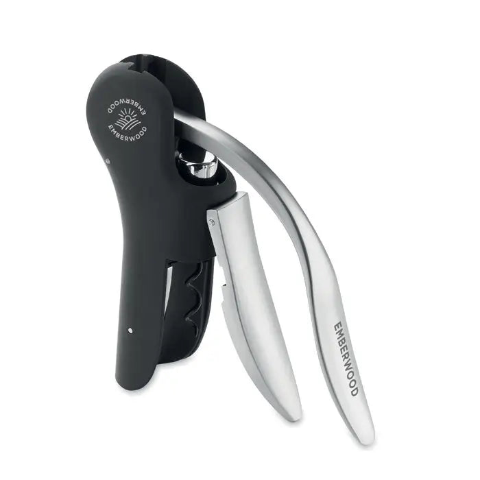 Tibuson automat cu parghie negru si inox din lemn de jar cu maner ergonomic si design cu parghie