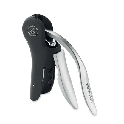 Tibuson automat cu parghie negru si inox din lemn de jar cu maner ergonomic si design cu parghie