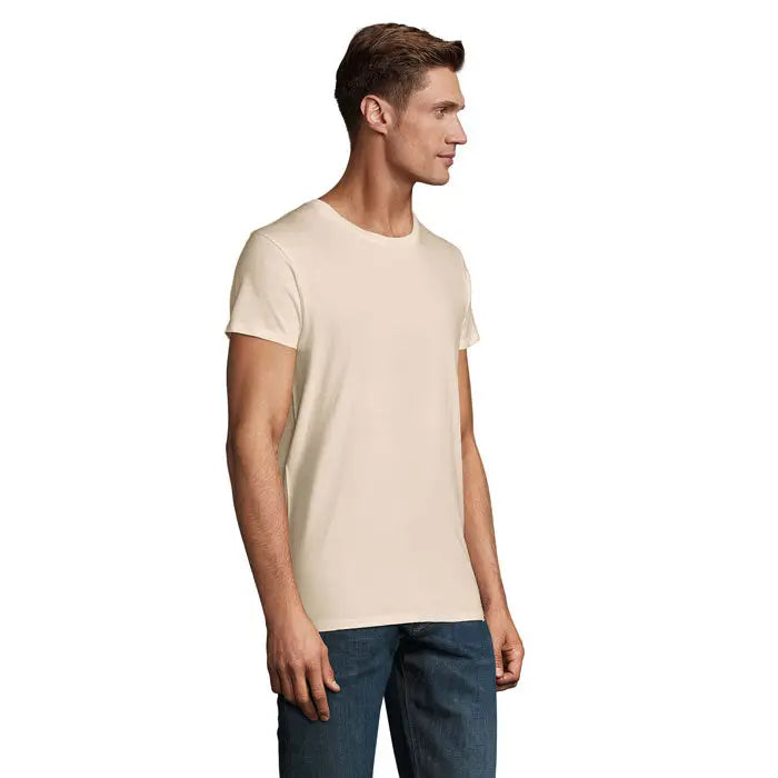 Tricou bărbați crusader 150g bej cu gât rotund din bumbac moale și confortabil