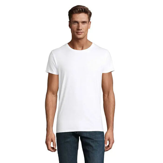 Tricou bărbați crusader alb din bumbac 150g cu gât rotund simplu și confortabil