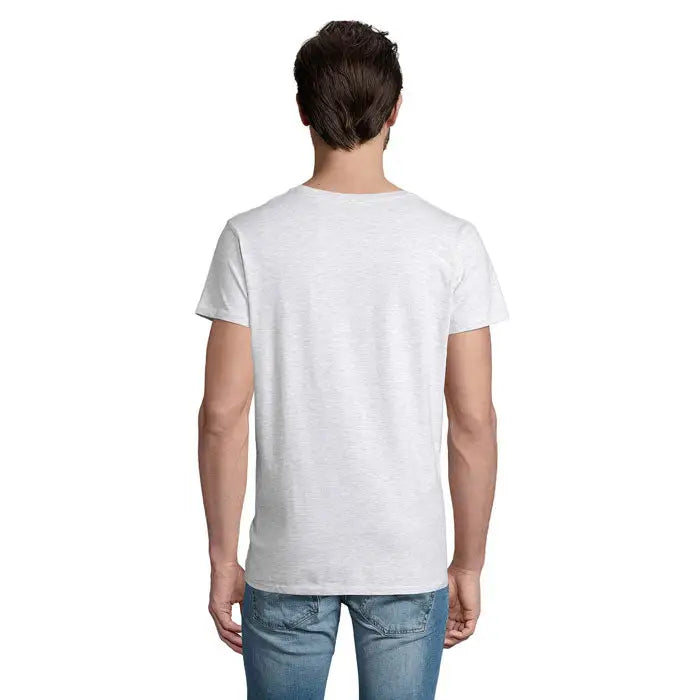 Tricou bărbați crusader 150g din bumbac alb cu guler simplu și mâneci scurte