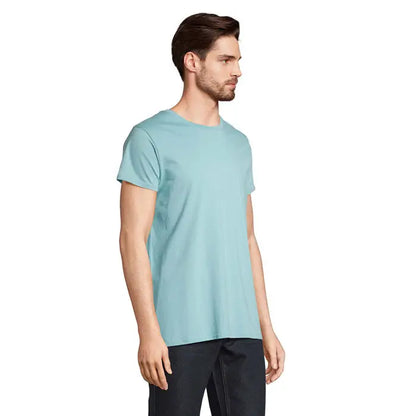 Tricou bărbați crusader 150g bleu deschis din bumbac cu guler rotund și mâneci scurte