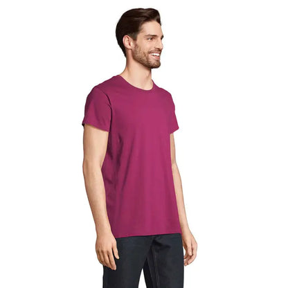 Tricou bărbați crusader 150g magenta cu guler rotund mâneci scurte din bumbac moale