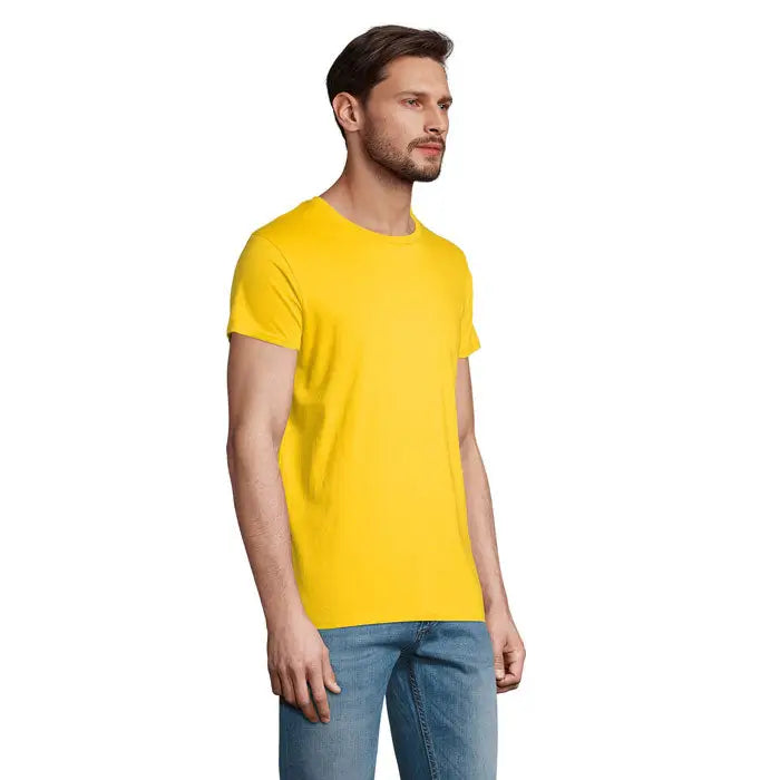 Tricou bărbați crusader bright yellow din bumbac 150g cu guler rotund simplu
