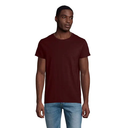 Tricou bărbați crusader 150g din bumbac, culoare marsala, cu guler rotund și mâneci scurte
