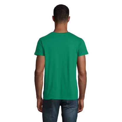 Tricou bărbați crusader 150g din bumbac verde solid cu guler rotund clasic și mâneci scurte