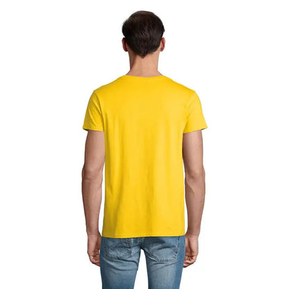 Tricou barbati crusader 150g galben deschis maneci scurte cu decolteu rotund din bumbac