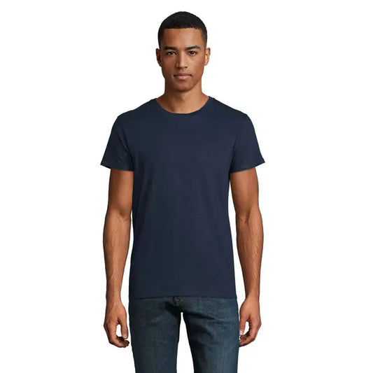 Tricou bărbați crusader 150g albastru închis cu guler rotund din bumbac pentru uz casual