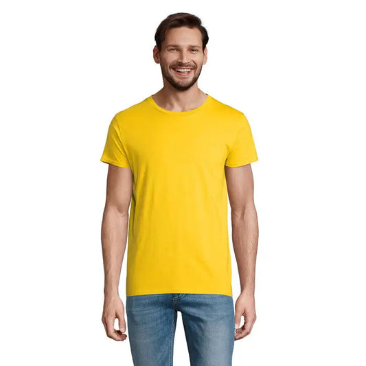 Tricou bărbați crusader 150g galben strălucitor din bumbac moale cu guler rotund