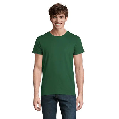 Tricou bărbați crusader 150g din bumbac solid verde cu mâneci scurte și gât rotund