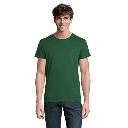 Tricou bărbați crusader 150g din bumbac solid verde cu mâneci scurte și gât rotund