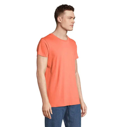 Tricou barbați crusader 150g coral din bumbac moale cu mâneci scurte și guler rotund
