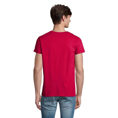 Tricou bărbati crusader 150g vibrant roșu cu mâneci scurte din bumbac moale cu guler rotund