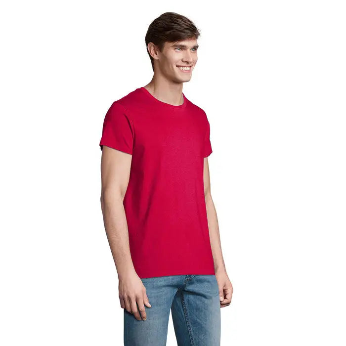 Tricou bărbați crusader 150g vibrant roșu cu mâneci scurte din bumbac moale cu guler rotund