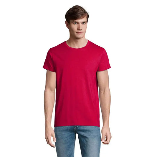 Tricou bărbați crusader 150g roșu vibrant cu mâneci scurte din bumbac moale și guler rotund