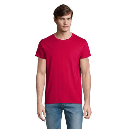 Tricou bărbați crusader 150g roșu vibrant cu mâneci scurte din bumbac moale și guler rotund