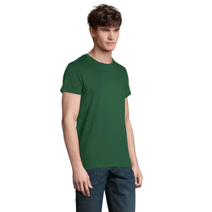Tricou bărbati crusader 150g verde închis din bumbac moale cu mâneci scurte și guler rotund
