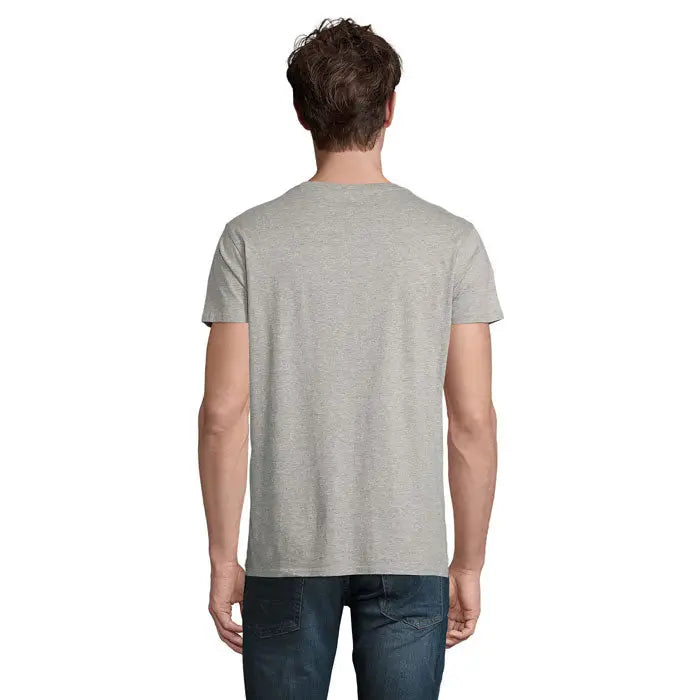 Tricou bărbați crusader 150g în culoare gri melanj cu mâneci scurte și guler rotund din material ușor