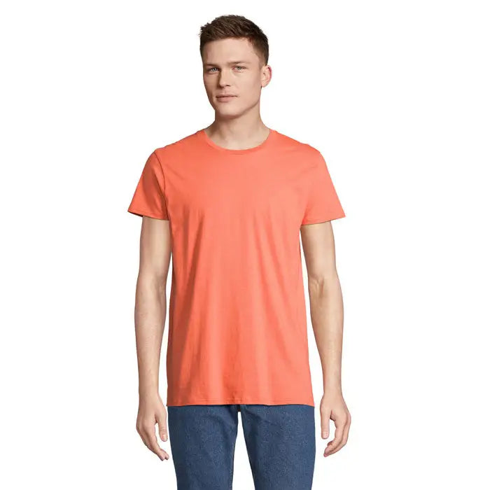 Tricou bărbați crusader 150g corai cu mâneci scurte și guler rotund din bumbac moale
