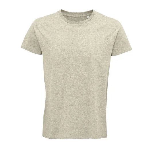 Tricou bărbati crusader 150g beige heathered din bumbac moale cu decolteu clasic si maneci scurte