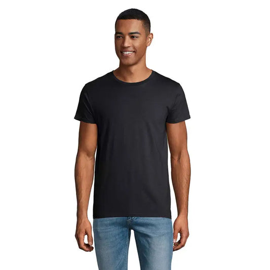 Tricou bărbați crusader 150g negru din bumbac cu guler rotund pentru uz casual
