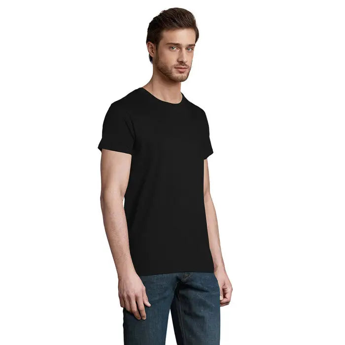 Tricou bărbați crusader 150g negru cu guler rotund și mâneci scurte din bumbac ușor