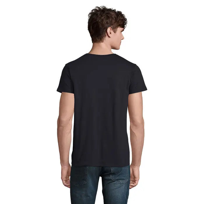 Tricou bărbați crusader 150g negru cu mânecă scurtă din bumbac, model cu guler rotund