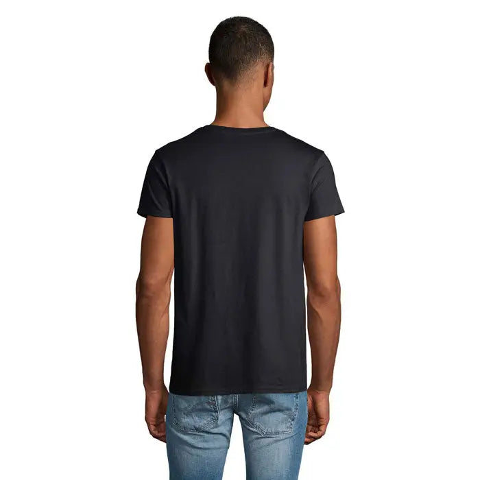 Tricou bărbați crusader 150g negru cu mânecă scurtă și guler rotund din bumbac
